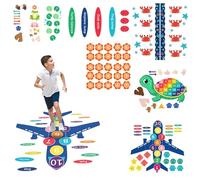 Sensory Path Floor Decals Education Floor Sticker Sensory Pathway Stickers Peel and Stick Floors Hopscotch Decal for School Classroom Kids Girl Boy Nursery Playroom (Crab Pathway)