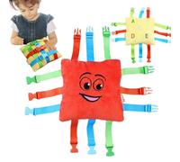 Sensory Pillow Toy - 7.87inch Learning | Soft Activity - 95 g buckle and zipper skill trainer with numbers and shapes for early math aiding fine motor cognitive development clipping to strolle