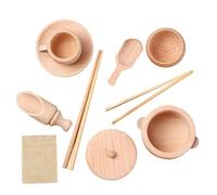 Sensory Play Tools - Wooden Scoops Tongs Collection, Sorting Practice, Natural, Fine Motor Training Toy Set Young Learners | Preschool Education Use, Kids Age Three Years