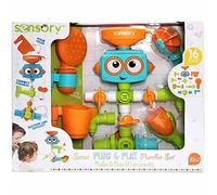 Sensory Plug Play Plumber Set 16 Piece Bath Robot Toy For Sensory Exploration A