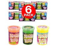 Sensory Putty Set for Kids Neon Glow in the Dark Glitter Creative Play Stretchable Mouldable Tactile Toy for Stress Relief and Creativity Plastic Tubs Secure Lids For 6 Pack - Electoys