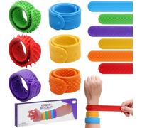 Sensory Slap Bracelets,6Pcs Fidget Bracelet Stress Relief Sensory Toys for Kids with Autism ADHD Anxiety Aid,Textured Slap Bracelets for Kids&Adults, Classroom Rewards, Teenage Girls Boys Gift
