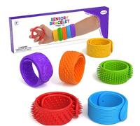Sensory Slap Bracelets, 6PCS Sensory Wristband Bands Toys, Durable Textured Sensory Toy, Wearable Calm Down Travel Essentials Toys, Calming Sensory Toy for 3+ Year Old Boys Girls Teens