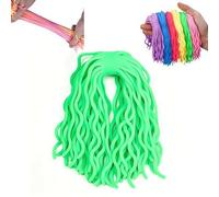 Sensory Spaghetti Stretchy Toy Multicolor Pasta Toy Ramen Fidget Strings for Stress Relieve,Noodles Fidget Toys Early Education Birthday Easter Day Holiday Party Gifts (Green)