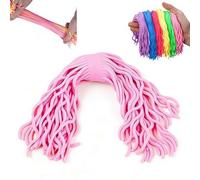 Sensory Spaghetti Stretchy Toy Multicolor Pasta Toy Ramen Fidget Strings for Stress Relieve,Noodles Fidget Toys Early Education Birthday Easter Day Holiday Party Gifts (Pink)