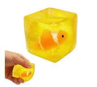 Sensory Squeeze | Squish Toy | Stress Toy | Dumpling Squishy | Realistic Elastic Cube Fish Inside Decoration - Fidget Toys - For Christmas Stocking Stuffers Boy Girl Adults Party Favors.