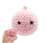 Sensory Squeeze Toy Crochet Slow Rising Prop with Black Eyes | Fidget Toys for Home Living Room Desk Dormitory Party Travel Car Airplane Train