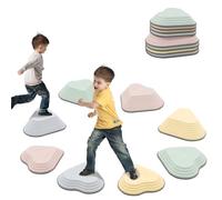Sensory Stepping Stones for Kids,8 PCS Durable Non-Slip Balance Stones to Boost Balance & Motor Skills Balance Training Indoor & Outdoor,Obstacle Courses,Autism Balance Toy (Macaron)