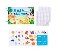 Sensory Sticker Book for Toddlers 1-3, 3-5, Reusable Touch & Feel Activity Book, Preschool Learning Toys for Fine Motor Skills, 100+ Large Patches, Travel Toy for Car or Plane (Farmer)