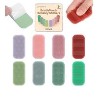 Sensory Stickers for Kids & Adults - 8-Pack Silicone Calm Strips with Layered Bristle Textures for Anxiety Relief, Autism & ADHD - Quiet Desk Fidget Toys for Classroom & Office - Stocking Stuffers