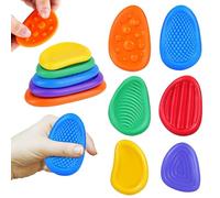 Sensory Stone, 6 Pack Textured Worry Stone - Stress Relief Fidget Toy for Adults, Anxiety Relief, Mindfulness Focus Tool, Desk Accessory for Office, Home Study