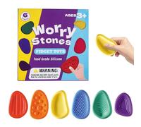 Sensory Stones, 6 Pcs fidget toys for Autism, Textured Soft Fidget Toys for Kids Adults, Fidget Stress Toys for Anxiety Relief, Sensory Toys for Autism