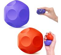 Sensory Stress Balls for Adults - Silicone Polyhedron Squeeze Ball with Beads for Anxiety Autism & ADHD Relief, Hand Exercise Ball, Desk Fidget Toy for Stocking Stuffer Office Classroom Gift Idea