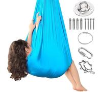 Sensory Swing | Compact | Portable Multi-Functional Adjustable Calming Game For Lounging Quiet Playtime Bedrooms Meditation Relaxation(Blue1,280x100CM/110x39in)