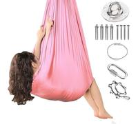 Sensory Swing | Compact | Portable Multi-Functional Adjustable Calming Game For Lounging Quiet Playtime Bedrooms Meditation Relaxation(Pink,150x280CM/59x110in)