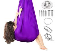 Sensory Swing | Compact | Portable Multi-Functional Adjustable Calming Game For Lounging Quiet Playtime Bedrooms Meditation Relaxation(Purple,150x280CM/59x110in)