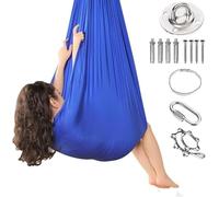 Sensory Swing | Compact | Portable Multi-Functional Adjustable Calming Game For Lounging Quiet Playtime Bedrooms Meditation Relaxation(Blue,150x280CM/59x110in)