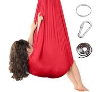 Sensory Swings - With 360° Hardware Swing For Room Holds Up To 220lbs For Children With Autism, Adhd, Asperger, Sensory Integration,Red