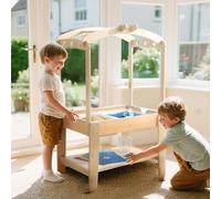 Sensory Table for Kids - Double-Sided Sand & Water Activity Table with Removable Canopy, Storage & Adjustable Slots, All-in-One Sensory Play Center for Indoor/Outdoor Sand, Water & Creative Learning