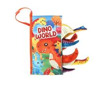 Sensory Taggies Cloth Book for Babies, Multiple Textures & Crinkle Sounds, Soft Teething Ring, Newborn Toys 0-6 Months, Stroller Toy Gift