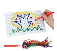 Sensory Thread Board,Colorful Threading Sensory Boards - Early Learning Interactive Toddler Sewing Lacing Toy for Birthday Toddler Kids Boys Girls