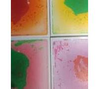 Sensory Tiles Floor Mats for Kids: 4 Piece Liquid 12x12 Inch Active Color-Changing Pads with Anti-Slip Base Leakproof - Stress Relief & Motor Skills Toys for Sensory Room/Therapy at Home