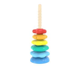 Sensory Toy, Rotating Ring Stacker for with Rainbow Sorting Blocks, Durable ABS Construction with Fine Motor Skill Feature, Unique Selling Points, Product Style for Birthday Activity