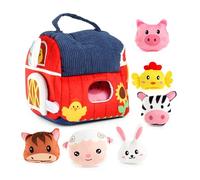 Sensory Toys,Early Learning Fine Motor Games - Plush Barn with Stuffed Farm Animals - for Christmas Easter Birthday Stocking Stuffers Nursery Play Learning Preschool Home School Kindergarten