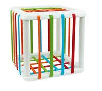 Sensory Toys Shape Sorter, Sensory Shape Sorter Blocks Portable Early Educational for Daily Life (Quadrate)