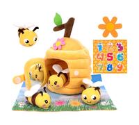 Sensory Toys, With Multi-Sensory Stimulation, Yellow, Plush Bee Doll, Crawling Development Toy, Cute Bee Hive Design, For Ba Bies 0-12 Months, Ba By Showers, Or Party Favors