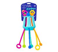 Sensory Toys - Zippee Pull String Activity Toy with Unique Textures, Grips, & Sound-Producing Cords - Educational Baby Travel Toys for Sensory Play Made With Food Grade Silicone by Mobi