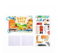 Sensory Velcro Sticker Book for Toddlers 1-3, 3-5, Reusable Touch & Feel Activity Book, Preschool Learning Toys for Fine Motor Skills, 100+ Large Patches, Travel Toy for Car or Plane (Traffic)