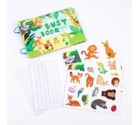 Sensory Velcro Sticker Book for Toddlers 1-3, 3-5, Reusable Touch & Feel Activity Book, Preschool Learning Toys for Fine Motor Skills, 100+ Large Patches, Travel Toy for Car or Plane (Animal)