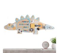 Sensory Wall Panel for Children, Sensory Panel in Dinosaur Shape Made of Wood for Early Development, Wall Mounted Activity Centre, for Girls, Family, Home, Living Room, Bedroom