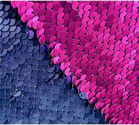 Sensory Wall Sequin Flip Fabric for Kids,0.2" Large Sequins Sensory Graffiti Fabric,Tactile Stimulation,Reversible Mermaid Fabric by the Yard (2yards(72"*49"), hot pink + blue gray)