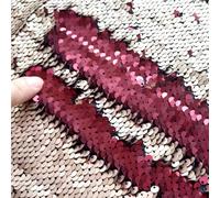 Sensory Wall Sequin Flip Fabric for Kids,0.2" Large Sequins Sensory Graffiti Fabric,Tactile Stimulation,Reversible Mermaid Fabric by the Yard (1yard(36"*49"), copper + burgundy)