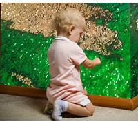 Sensory Wall Sequin Flip Fabric for Kids, 2 Yards 0.2" Large Sequins Sensory Fabric for Toddlers on The Floor/Wall/Desk,Tactile Stimulation Toys, Reversible Glitter Christmas Fabric for Children