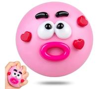Sensory with Interchangeable Faces - Funny Curiosities Dog Face Swap Squishy, Soft Interchangeable Dog Face Swap Stress Relief Sensory Squeeze Toy for Adults (Pink)