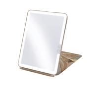 SENSSE Modern Marble LED Glow Up Mirror - Adjustable LED Lighting, Touch Control, Free-Standing Design - White/Marble SNMI04