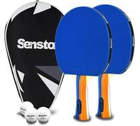 Senston Table Tennis Bats 2 Player Set, Ping Pong Paddle Set with Racket Case and balls
