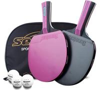 Senston Table Tennis Bats 2 Player Set, Ping Pong Paddle Set with Racket Case and balls, Non-standard Color Table Tennis Rackets for Amateur Entertainment…