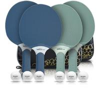 Senston Table Tennis Rackets Set,Professional Ping Pong Paddle Set for 2-4 Players, Composite Rubber Ping Pong Paddle, Indoor or outdoor games.