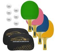 Senston Table Tennis Set of 4- Colorful Options for Casual Play and Family Fun | The Perfect Ping Pong Set for Teens and Adults!