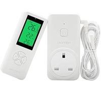 SENSTREE Wireless Thermostat Outlet, Temperature Controlled Outlet Heating & Cooling Remote Control and Plug-in Receiver, Over 300 feet Range, with 6ft NTC Temp Probe (Outlet Detect Temperature)