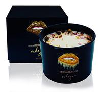 Sensual Bliss Natural Soy Wax Luxury Scented Candle with Dried Flowers and Natural Fragrance Oil,Gift for her, him or Couples Long Burn