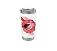 Sensual Girl: Red Lips Kiss Cute Stainless Steel Insulated Tumbler