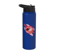 Sensual Girl: Red Lips Kiss Cute Stainless Steel Insulated Water Bottle
