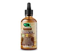 Sensual Sandalwood Massage Oil - Body Oil for Relaxation, Stress Relief & Mood Enhancement - Natural, Non-Greasy Blend for Skin Hydration & Intimate Connection (100ml Glass Dropper)