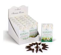 Sensuality Incense Cones with Ylang Ylang, Nutmeg & Patchouli - Aromatherapy Blend for Relaxation & Home Fragrance - 12 Pack with Incense Holder Included