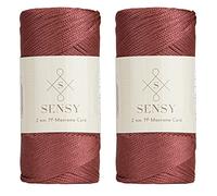 Sensy Premium 2 Pack of 2mm 251 Yards Polyester Rope 100% Polypropylene Cord Macrame Cord 2mm Crochet Bag Cord Macrame Rope Crochet Thread Gift for Knitter (Dusty Rose)